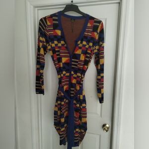 Multicolor Geometric Pattern Dress